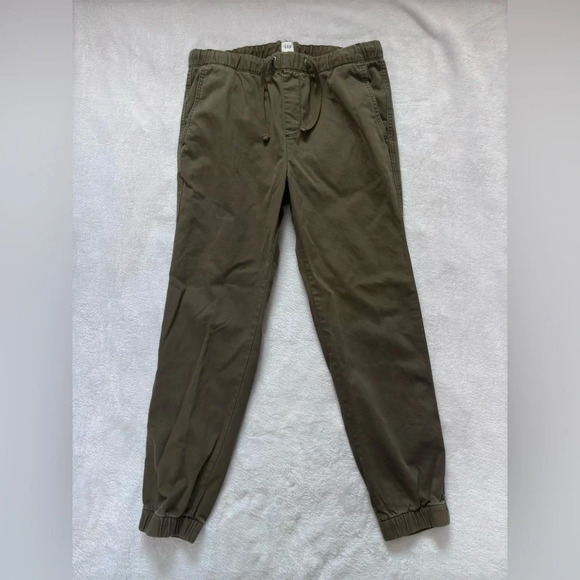 GAP Olive Green Jogger Pants Drawstring Waist Casual Comfy Size S - Picture 1 of 6